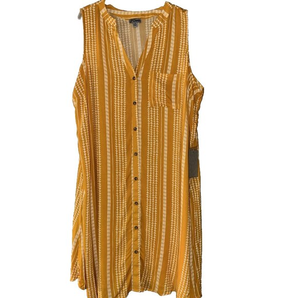 WOMENS J For Justify V-Neck Sleeveless Shirt Dress 2X BUTTON DOWN LIGHT WEIGHT - Picture 6 of 13